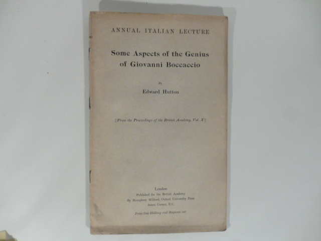 Some Aspects of the Genius of Giovanni Boccaccio